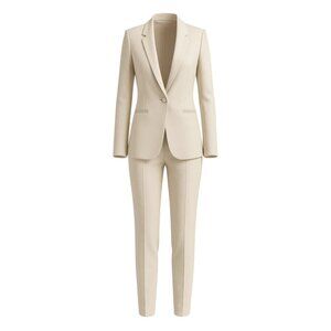PRE-LOVED | Women's Cream Fitted Wedding Suit